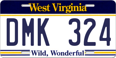 WV license plate DMK324