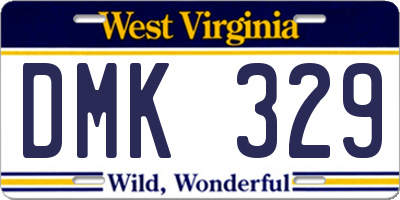 WV license plate DMK329