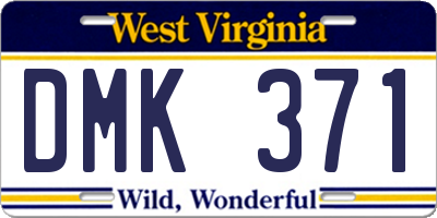 WV license plate DMK371