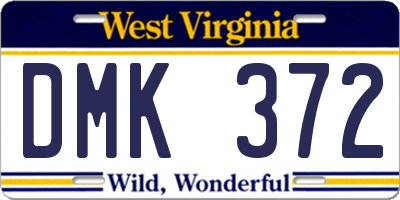 WV license plate DMK372