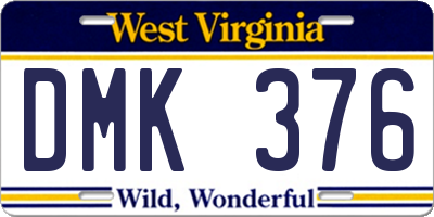 WV license plate DMK376