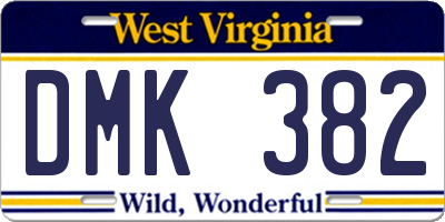 WV license plate DMK382