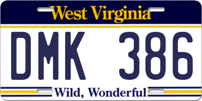 WV license plate DMK386