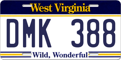 WV license plate DMK388