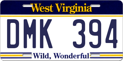 WV license plate DMK394