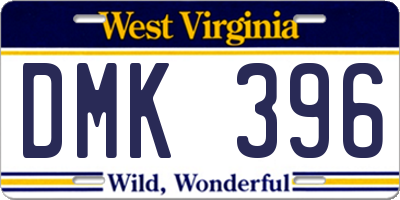 WV license plate DMK396