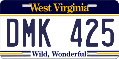 WV license plate DMK425
