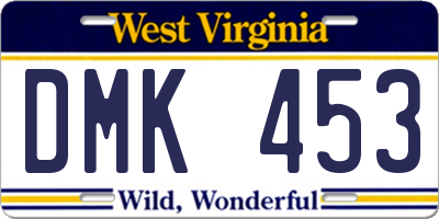 WV license plate DMK453