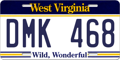 WV license plate DMK468