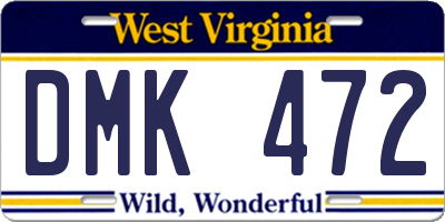 WV license plate DMK472