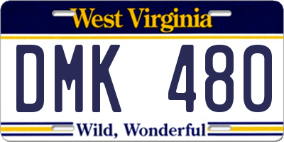 WV license plate DMK480