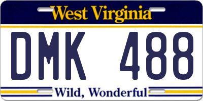 WV license plate DMK488