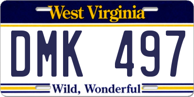 WV license plate DMK497