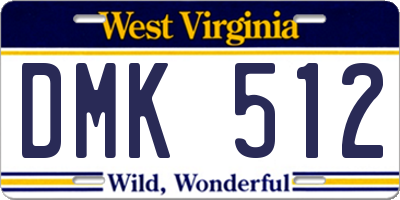 WV license plate DMK512