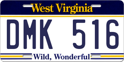 WV license plate DMK516