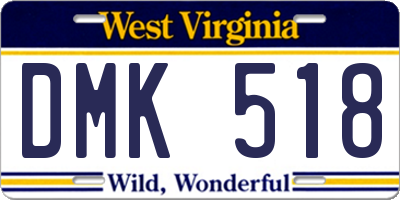 WV license plate DMK518