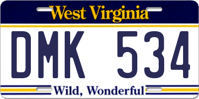 WV license plate DMK534