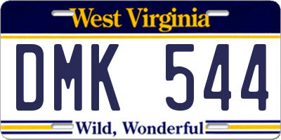 WV license plate DMK544