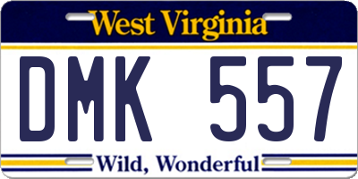 WV license plate DMK557