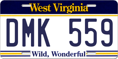 WV license plate DMK559