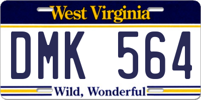 WV license plate DMK564