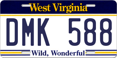 WV license plate DMK588