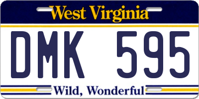 WV license plate DMK595