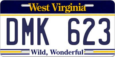 WV license plate DMK623