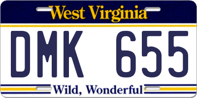 WV license plate DMK655