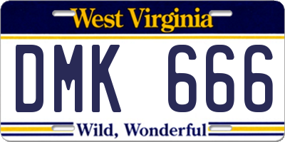 WV license plate DMK666