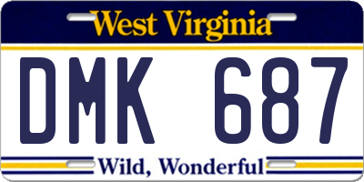 WV license plate DMK687