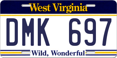 WV license plate DMK697