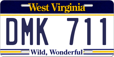 WV license plate DMK711