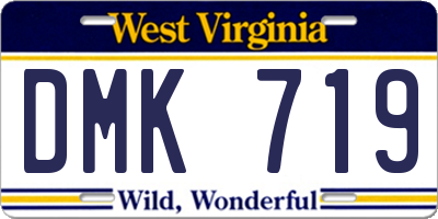 WV license plate DMK719