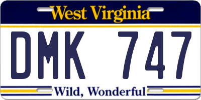 WV license plate DMK747