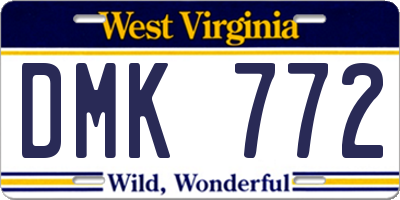 WV license plate DMK772
