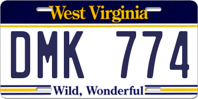 WV license plate DMK774
