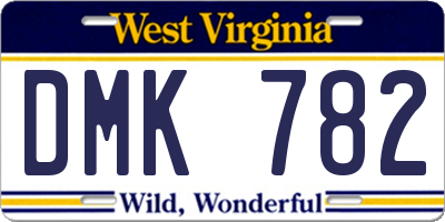 WV license plate DMK782