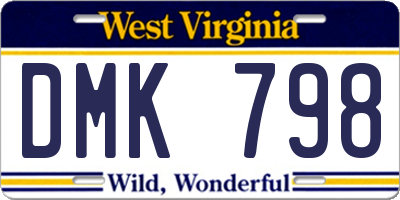 WV license plate DMK798