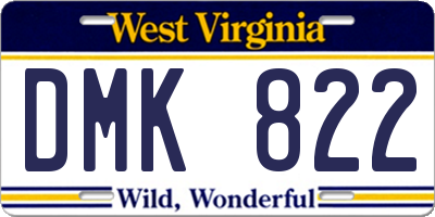 WV license plate DMK822