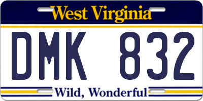 WV license plate DMK832