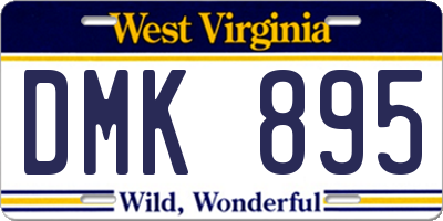 WV license plate DMK895