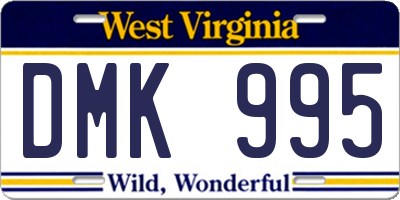WV license plate DMK995