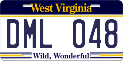 WV license plate DML048