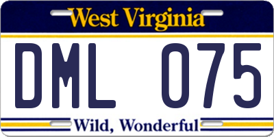 WV license plate DML075