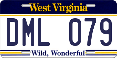 WV license plate DML079