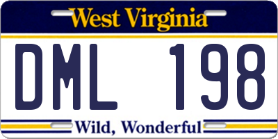 WV license plate DML198