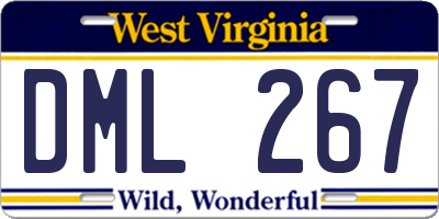 WV license plate DML267