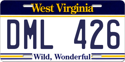 WV license plate DML426