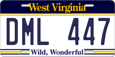 WV license plate DML447
